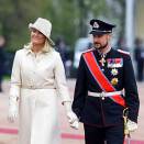 28 April: The Crown Prince and Crown Princess attended the ceremony welcomming the Governor General to Norway (Photo: Heiko Junge, Scanpix)